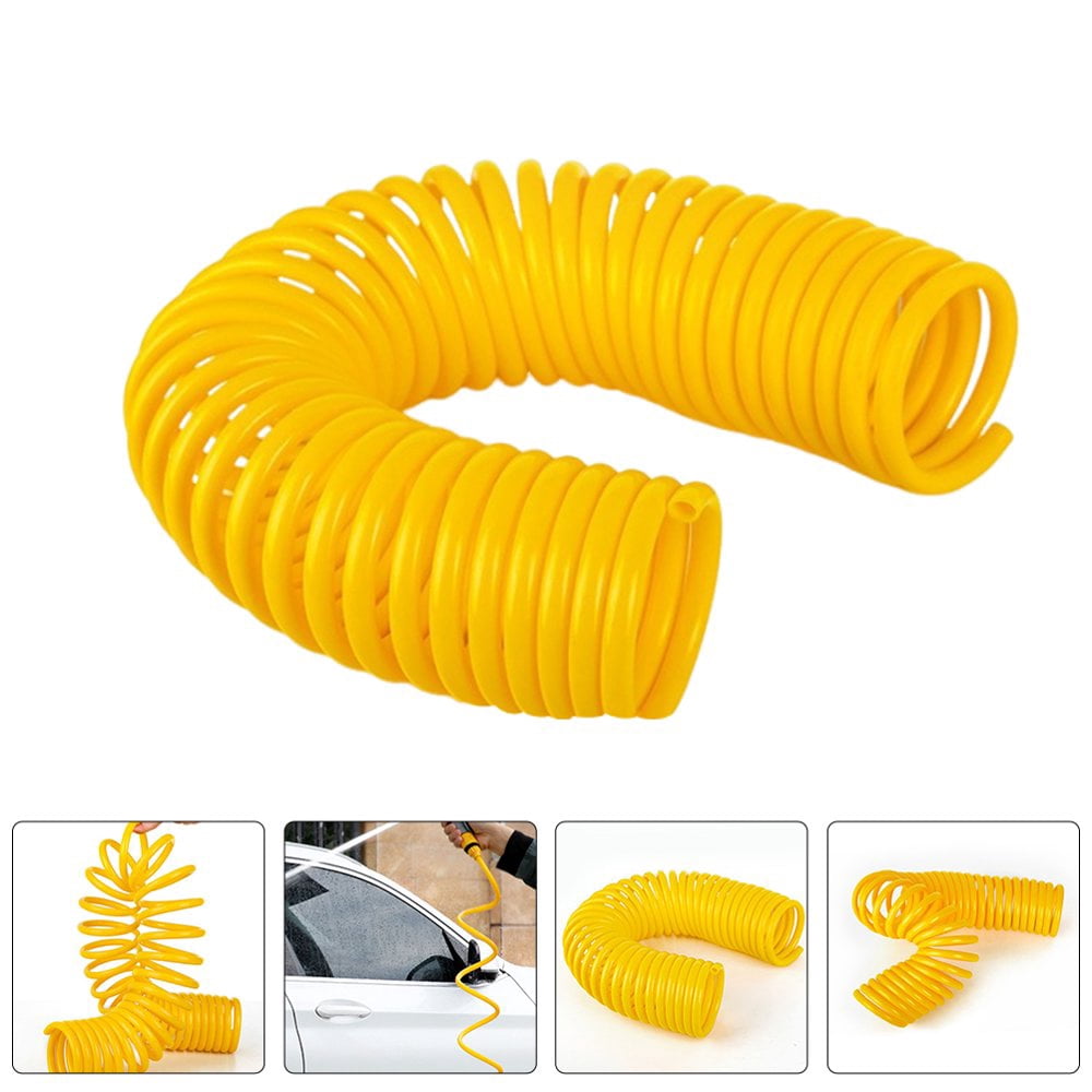 CNKOO Yellow EVA Coiled Garden Hose for Home with Automatic Retraction and ft
