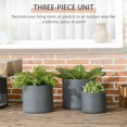 thumbnail image 4 of Outsunny Ensemble de 3 Pots de Fleurs, Pots de Fleurs avec Trous de Drainage, 4 of 9