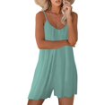 thumbnail image 2 of ORUYROP SNUGWIND Womens Casual Sleeveless Strap Loose Adjustable Jumpsuits Stretchy Shorts Romper with Pockets, 2 of 5