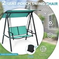 thumbnail image 4 of Costway 2-Person Outdoor Patio Porch Swing Chair W/ Adjustable Canopy Turquoise, 4 of 7