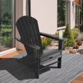 thumbnail image 3 of Costway 2 Pcs Chaise Adirondack d'Extérieur en HDPE pour Patio, Siège de Plage, Ottoman Rétractable, Noir, 3 of 9