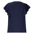 thumbnail image 5 of Timegard Summer Tops for Women V Neck Ruffle Cap Sleeve Chiffon Lightweight Button up Shirts Loose Casual, 5 of 5