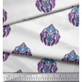 thumbnail image 2 of Soimoi Georgette Viscose Fabric Leaves & Floral Block Printed Craft Fabric by The Yard 42 Inch Wide, 2 of 3