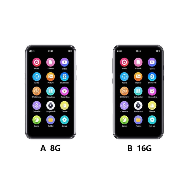 4-inch Portable Bluetooth-compatible 5.0 MP5 Player Multifunctional Dictionary Radio Recorder E-book Rechargeable Music Players Birthday Gift 8G