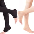 thumbnail image 3 of 1 Pair Open Toe Knee-High Medical Compression Stockings Varicose Veins Stocking Unisex Compression Brace Wrap Shaping 18-21mm nude 2, 3 of 6