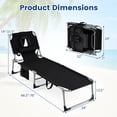 thumbnail image 2 of Costway Chaise Longue de Plage Extérieure Pliante avec Oreiller Noir, 2 of 9