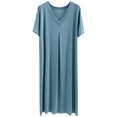 thumbnail image 1 of LSLJS Robe Mode pour Femme à Manches Courtes à Col en V, Robe Grande Taille, 1 of 7