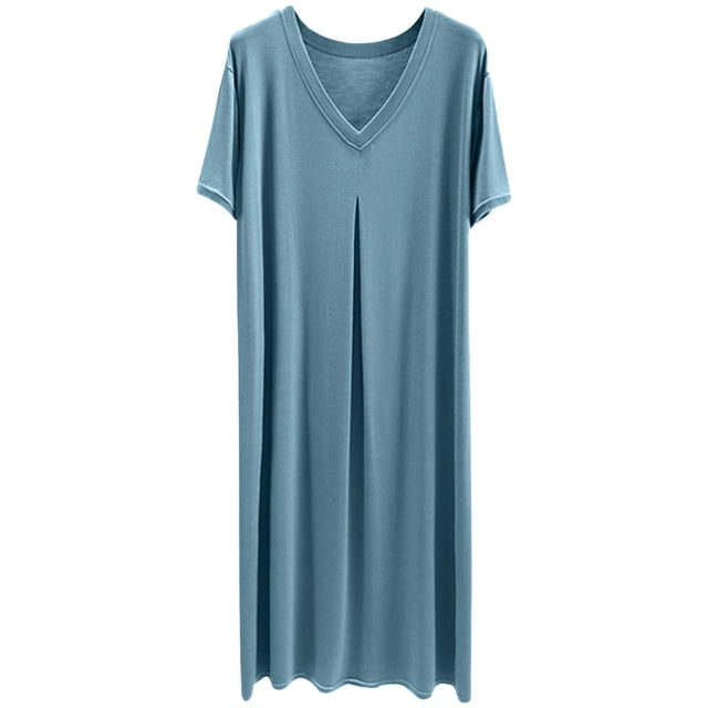 LSLJS Robe Mode pour Femme à Manches Courtes à Col en V, Robe Grande Taille