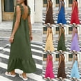 thumbnail image 1 of Sentmoon Robe de Cocktail Grande Taille Formelle Sans Manches à Col Ras du Cou Robe Femme Printemps Couleur Unie Dos Nu Coupe Régulière Robe de Printemps Grande Taille Respirante pour Voyage et Vacances TG, 1 of 8