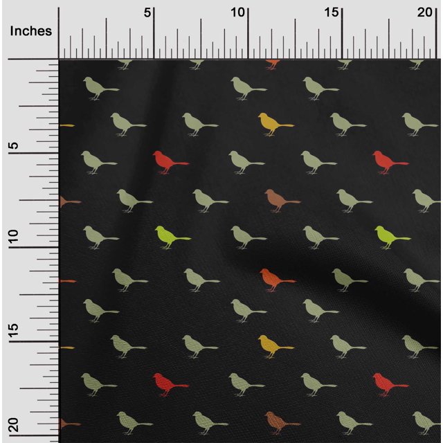 oneOone Georgette Viscose Fabric Artistic Bird Print Fabric by Yard 42 Inch Wide