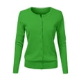 thumbnail image 1 of Liquidation! Hontri Cardigan pour Femme à Col Rond Tricoté à Manches Longues Grandes Tailles Ample Uni Court Chandail Veste Cardigan Cardigan pour Femme Vert TG, 1 of 4