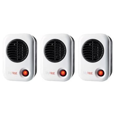 Lasko 101 MyHeat 200W Chauffage d'Appoint Électrique Portatif en Céramique (Lot de 3)
