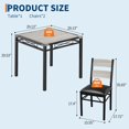 thumbnail image 1 of GloryStar Dining Table Set for 2, Dining Table with 2 Upholstered Chairs, Wood 3-Piece Kitchen Dining Room Table Set with Corner Protector for Small Space, Kitchen, Apartment, 1 of 7