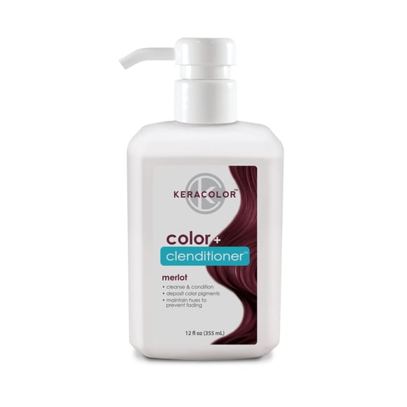 Keracolor Clenditioner MERLOT Hair Dye - Semi Permanent Hair Color Depositing Conditioner, Cruelty-free, 12 Fl. Oz.