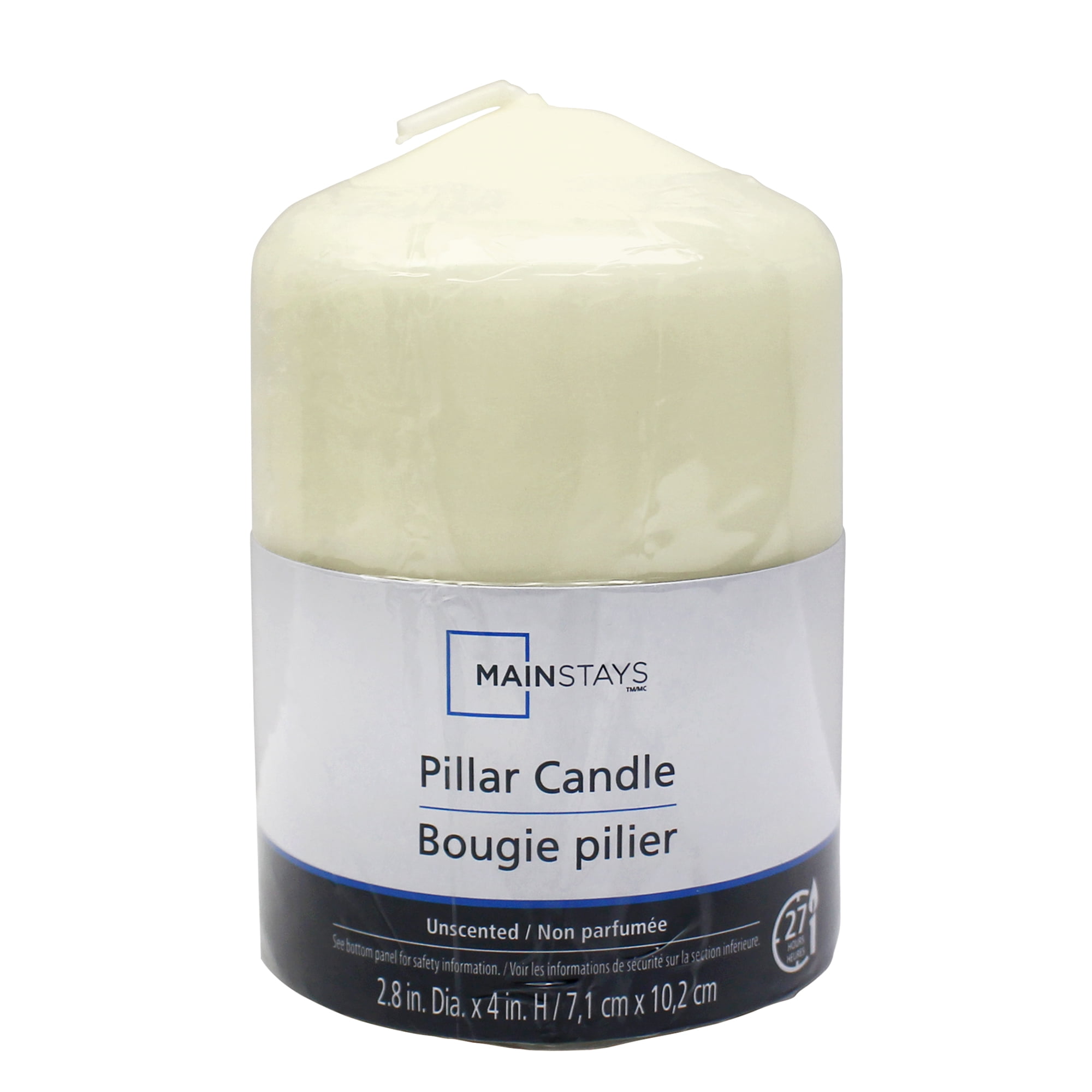 Mainstays Unscented Ivory Pillar Candle