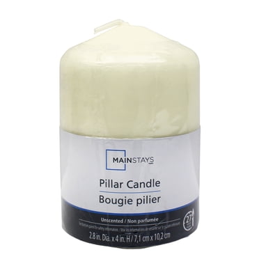 Mainstays Unscented Ivory Pillar Candle