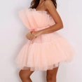 thumbnail image 4 of Économies à Durée Limitée, Robe Courte Sans Manches pour Femme en Maille Unie Style Princesse Sans Bretelles pour Tenue Décontractée et de Soirée, Incontournable Polyvalente de la Garde-Robe/polyester, Rose, Sopatenor, 4 of 8
