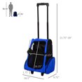 thumbnail image 2 of PawHut 2-in-1 Rolling Pet Carrier Backpack for Cats Dogs with Handle Blue, 2 of 9