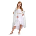 thumbnail image 1 of YiZYiF Enfants Filles Grecque Rome Égypte Toge Princesse Costume Sans Manches Tulle Châle Robe Patchwork pour Halloween Cosplay Blanc 8, 1 of 7