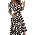thumbnail image 1 of Fridja Robe Mi-Longue Décontractée à Col en V Imprimée à la Cheville Womens, 1 of 5