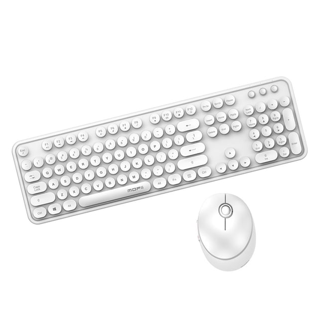 Amdohai Cordless Mechanical Keyboard Round Keyboard Office Desktop Keyboard and Set