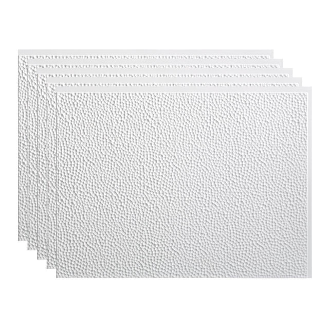 Fasade Hammered Decorative Vinyl Backsplash Panel 18in x 24in 5 Pack Matte White