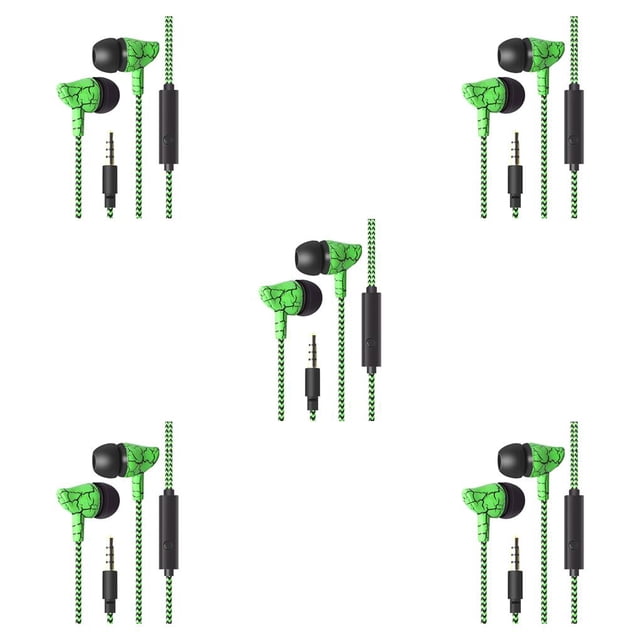 maskred Phone Music Wired Earphone In -ear Wire Control Cellphone 3 .5mm Plug Earbuds Headset 70cm 5Set