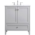 thumbnail image 4 of Pemberly Row Modern 30" Single Quartz Top Bathroom Vanity in Gray, 4 of 15