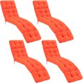 thumbnail image 1 of Gymax Ensemble de 4 Coussins de Chaise Longue 73 Pieds' Coussin Rembourré pour Fauteuil Inclinable Rouge-Orange, 1 of 10