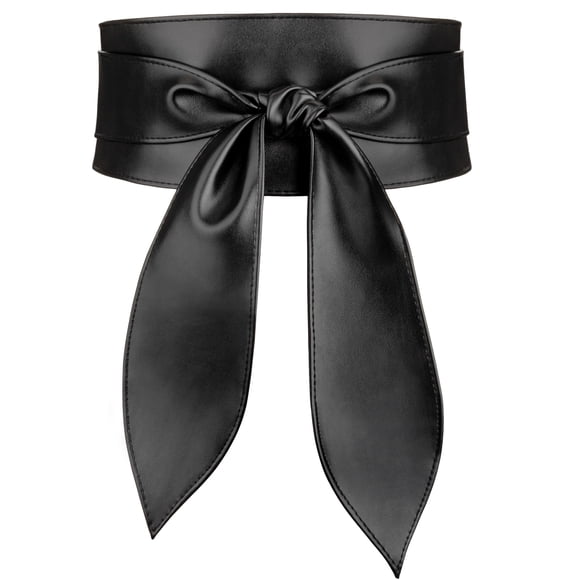 Maikun Womens Obi Belts Black Wrap Wide Leather Belts for Women