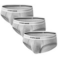 thumbnail image 3 of GTOPXMAN Men's Underwear Low Rise Briefs, 3-Pack, Size XL, Gray, 3 of 7