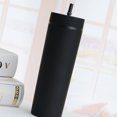 thumbnail image 1 of Portable Straw Cup Simple Style Straw Cup Food Grade Straw Bottle Straw Cup Colorful Plastic Simple Style Comfortable Hand Feeling Large Capacity Drinking Straw Bottle Black 16oz, 1 of 5