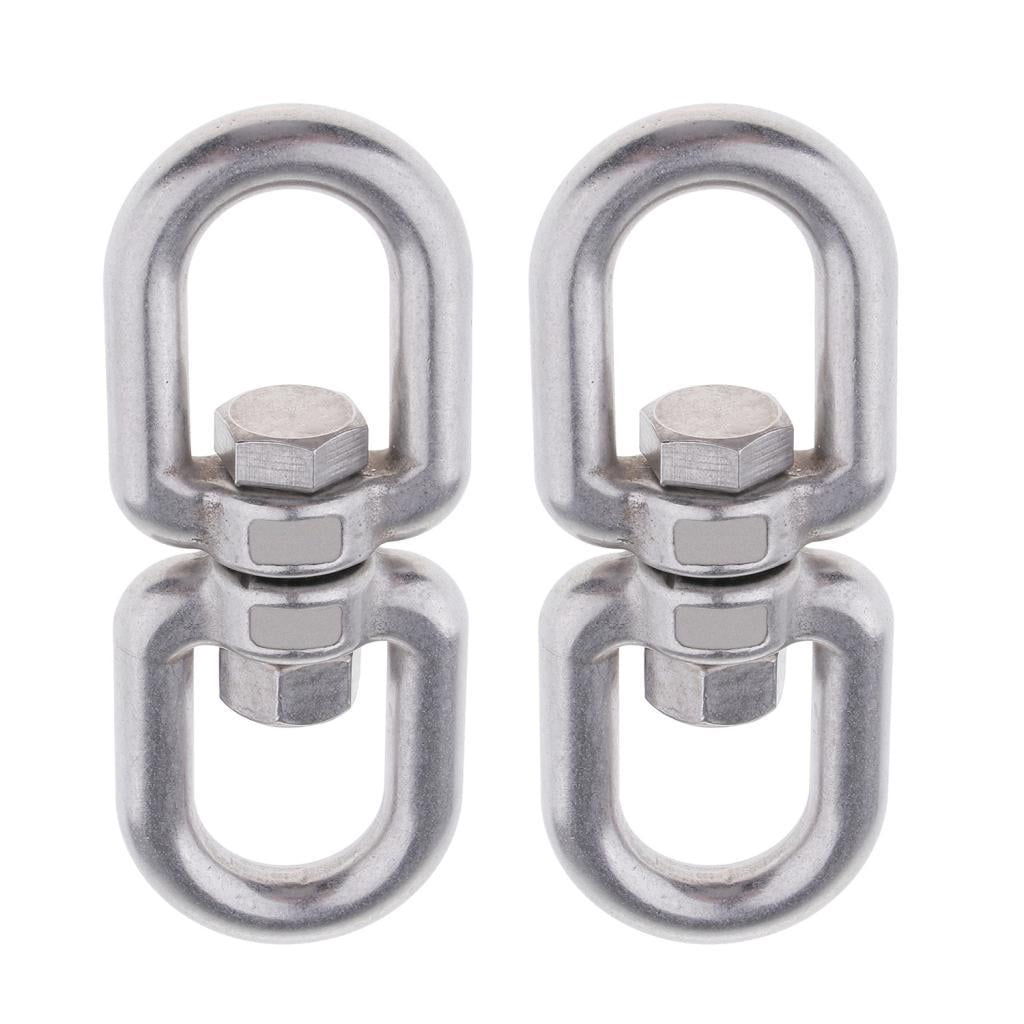S SERENABLE 2 Pcs Oeillet Pivotant en Acier Inoxydable Robuste à Double Extrémité pour Balançoires M4
