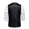 thumbnail image 4 of EGNMCR Débardeurs Homme Homme Uni Mode Rétro avec Poches Bouton Col en V Débardeurs Hauts Blouse, 4 of 9