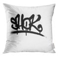 thumbnail image 1 of RYLABLUE Housse de Coussin Graffiti Graffiti Pulvérisé avec Fuite en Noir sur Blanc Écriture Vandalisme, 1 of 1