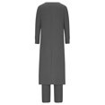 thumbnail image 4 of Birdeem Blouses pour Femmes Mode Femme Col Rond Uni Manches Longues Blouse Pantalon Long Taille Élastique Ensembles de Détente, 4 of 12