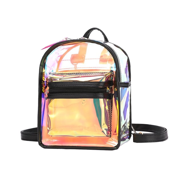 Kids' Night Lights Backpack One Shoulder Messenger Two Back Transparent Multipurpose Travel Bag, Clear Vinyl Beach Bag, Ball Game Concert Clear Bag, Stadium, Outdoor, Beach, Pool