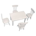 thumbnail image 2 of RXIRUCGD Jouets 1:12 Maison de Poupée Miniature Meubles en Bois Blanc Table à Manger Chaise Ensemble de Modèles, 2 of 8