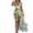 Green, variant on Boho Women Floral Print Halter V Neck Long Maxi Romper Summer Sleeveless Skirt Beach Sundress Holiday Dress