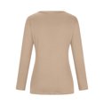 thumbnail image 4 of Besolor 2024 Chemise à Manches Longues pour Femmes, Tunique Décontractée de Printemps et d'Automne, Haut Croisé Froncé à l'Avant, Blouse à Col Ras du Cou, T-Shirts, 4 of 5