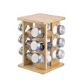 thumbnail image 1 of JS Gourmet - Ensemble de 12 Pots à Épices avec Support Rotatif en Bambou, 1 of 2
