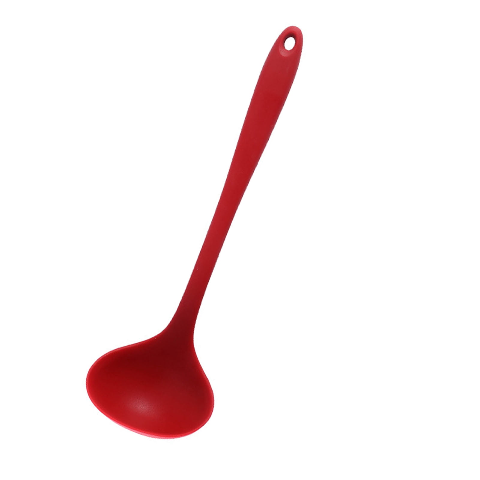 Kitchen Silicone Ladle, Heat Resistant Soup Ladle with Long Handle for Home Cooking, 11.2"