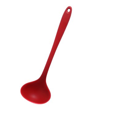 Kitchen Silicone Ladle, Heat Resistant Soup Ladle with Long Handle for Home Cooking, 11.2"
