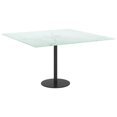 thumbnail image 3 of vidaXL Table Blanche 70x70 cm 6 mm Verre Trempé avec Design Marbre, 3 of 4