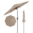 thumbnail image 1 of Parasol de Patio Parasol de Marché 9 Pi Beige - 8 Baleines Robuste avec Manivelle et Inclinaison à Bouton-Poussoir, Pare-Soleil Imperméable pour Table Extérieure, Terrasse, au Bord de la Piscine, Jardin (Lot de 1), 1 of 7
