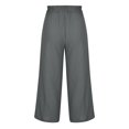 thumbnail image 5 of RKSTN Womens Pants Multiple Solid Color Cotton Linen Loose Casual Wide Leg Capris Loose Comfortable Pants, 5 of 5
