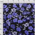 thumbnail image 3 of oneOone Jersey en Viscose Bleu Moyen Tissu Floral Matière de Robe Tissu Imprimé Tissu au Mètre 60 Pouces de Large, 3 of 4
