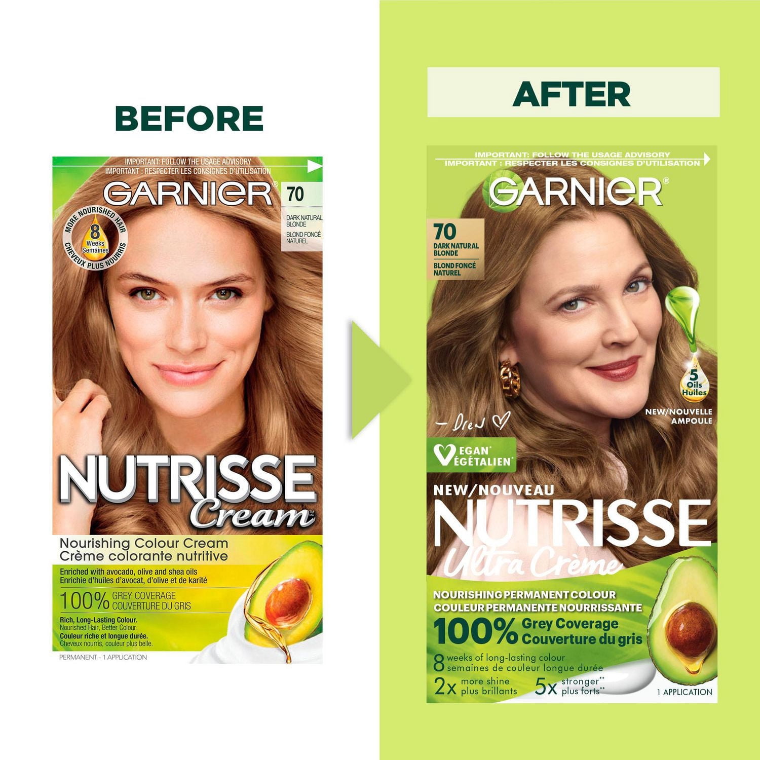 Garnier Nutrisse Ultra Crème, Coloration Permanente, Longue-Durée, 1 unité