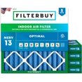 thumbnail image 1 of Filterbuy 14x14x2 MERV 13 Plissé HVAC AC Filtres à Air de Four (5-Pack), 1 of 8