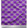 thumbnail image 1 of Soimoi Purple Poly Georgette Fabric Artistic Flower Damask Decor Fabric Printed Yard 42 Inch Wide, 1 of 5